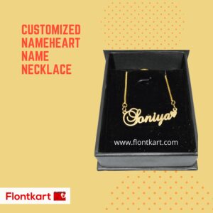 Gold Plated NameHeart Customized Name Necklace (Pendant+Chain)